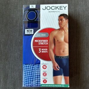 New in Box Jockey Men's Underwear Active Microfiber 5" Boxer Brief - 3 Pack, XL